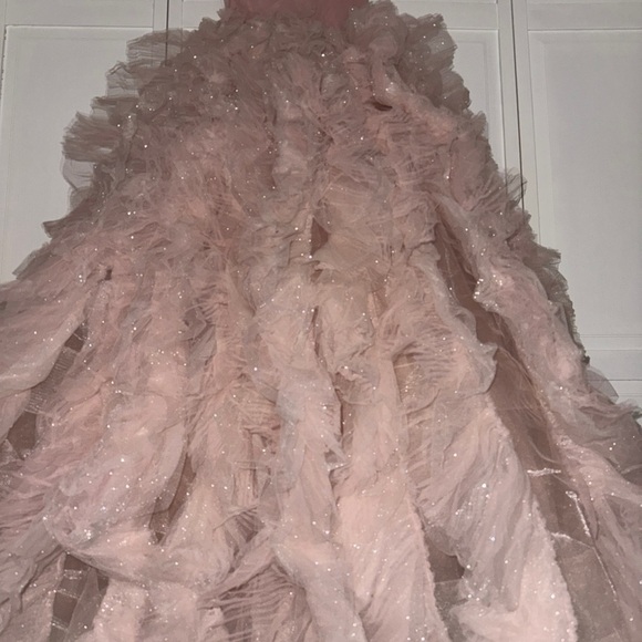 NWT | Mac Duggal 20592 Light Pink Glitter Tulle Gown Size 2 - Picture 6 of 16